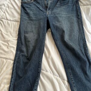 Mango Dark Blue Straight Leg Jeans
